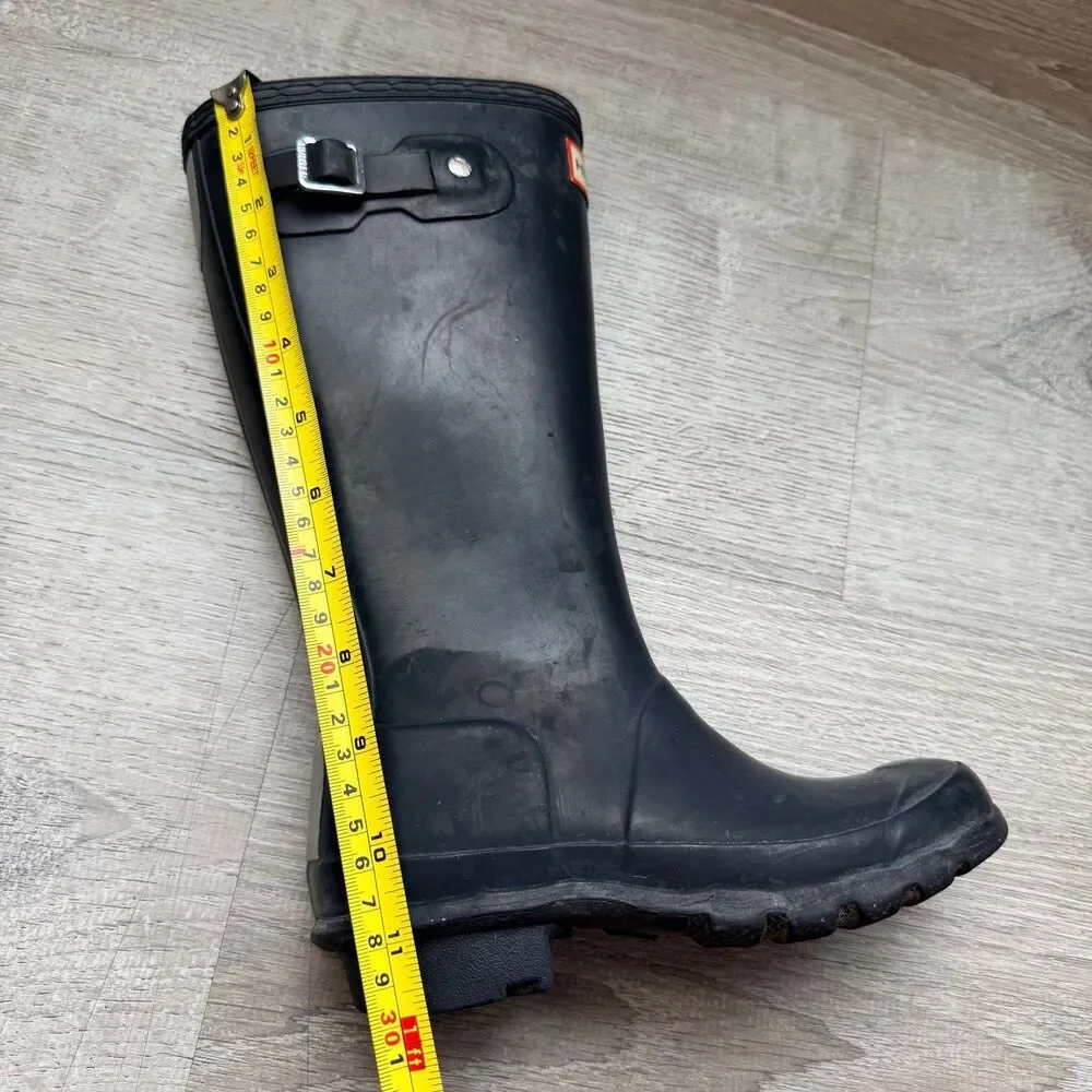 Hunter kids dark black Rain rubber Boots SIZE US 1